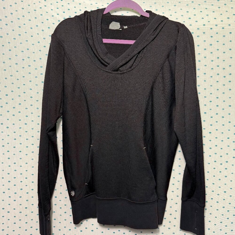 Athleta Black Pullover Lightweight Hoodie Sweatshirt